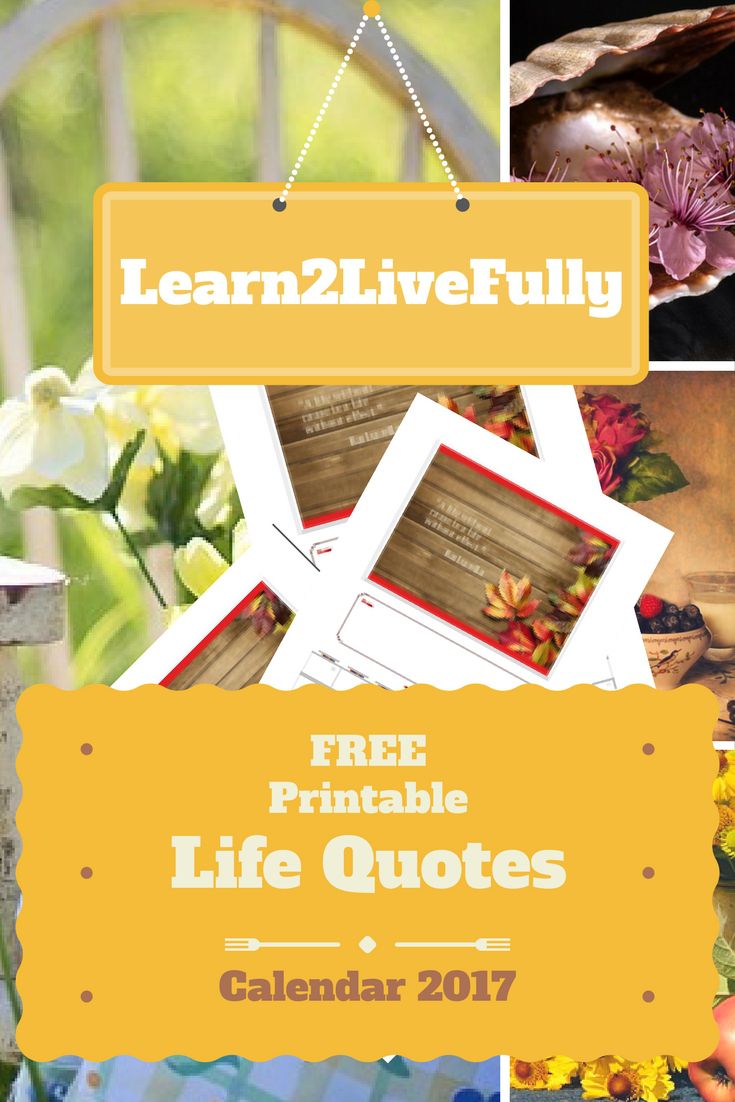 FREE Printable Life Quotes Calendar